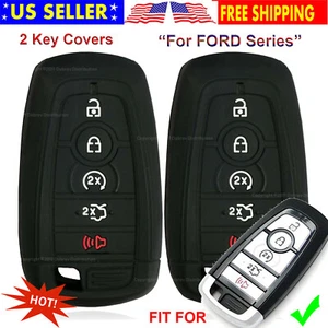 2pcs Silicone 5B Smart Remote Control Holder Case Cover Fob Skin for Ford Key - Picture 1 of 4