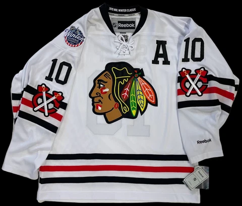 PATRICK SHARP CHICAGO BLACKHAWKS 2015 REEBOK WINTER CLASSIC JERSEY SIZE XL Cover