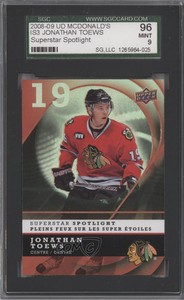 2008-09 McDonald's Restaurant Superstar Spotlight Jonathan Toews #IS3 SGC 9 MINT