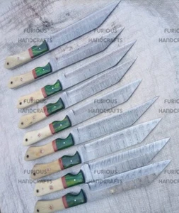 Lot Of 10 pcs 12" Tanto Skinner Knife,  Hunting Knife, Bone Handle Leather Cover - Picture 1 of 5