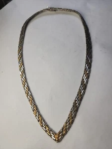 Ver Collar Gargantilla de 16"" Plata Esterlina 925 y Tono Oro - Imagen 1 de 12