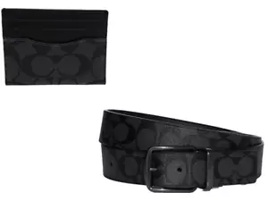COACH Men's Boxed Card Case And Belt Gift Set In Colorblock Signature Canvas - Picture 1 of 4