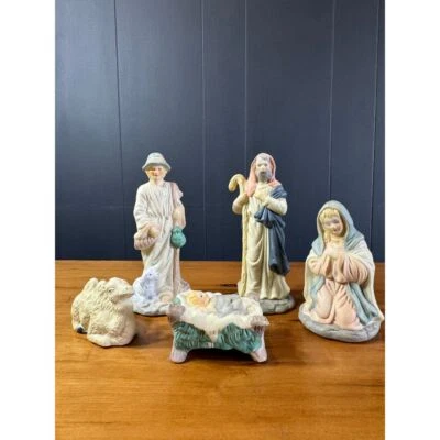 Juego de Estatuillas Belén Vintage - Colección Cerámica 5 Piezas Foto 1 de 4