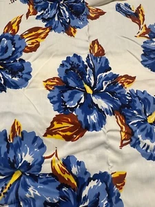 Vintage Cotton Fabric 40s50s Floral Hawaiian 34.5 w x 87 l - Picture 1 of 3