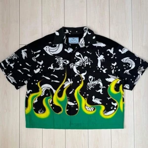 Prada Fire Flame Mermaid  SS Bowling Shirt Size L - Picture 1 of 7