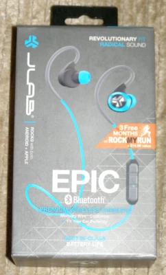 JLAB EPIC BLUETOOTH PREMIUM WIRELESS EARBUDS BLUE GRAPHITE - Image 1 of 3