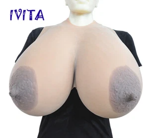 IVITA 21XL Super Large Silikonbrüste Große Ovale Areola Riesenbrüste Fake Boobs - Picture 1 of 8