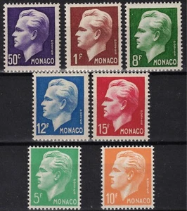 TIMBRE MONACO SERIE RAINIER COMPLETE N° 344/350 NEUVE ** GOMME SANS CHARNIERE - Picture 1 of 2