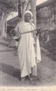 Algers, Algeria, Vintage. A Musician in Traditional Dress, Unused, by L.L. - Picture 1 of 2