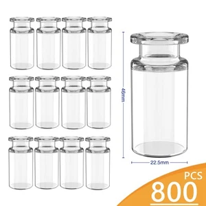 800pcs 10mL Sample Glass Vials Transparent 20mm Crimp Top Small Container Bottle - Picture 1 of 12