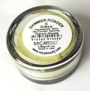 Mica Beauty Cosmetics Shimmer Powder 5 DISCO 2,8g Oro Travel Size VEGAN SIGILLATO! - Foto 1 di 2