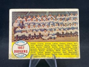 1958 TOPPS BASEBALL 1957 DODGERS CHECKLIST #71 SEE PICS FOR CONDITION