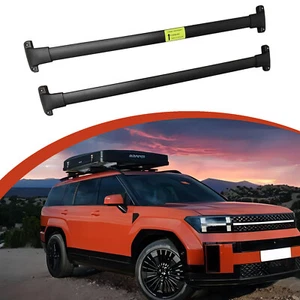 Barras transversales de techo 220 lb para Hyundai Santa Fe 2024 2025 aluminio negro - Imagen 1 de 7
