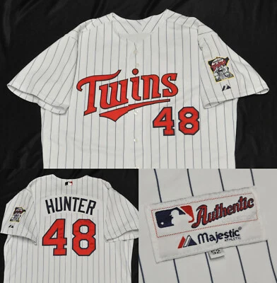 Torii Hunter Minnesota Twins Majestic Jersey Authentic Pin Stripe MLB Men 52 2XL - Image 1 of 4