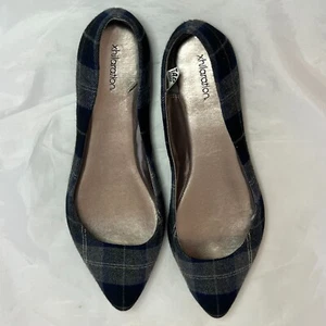 Xhilaration Soxtab Women's Gray Plaid Flats Size 7 NWOT - Picture 1 of 5
