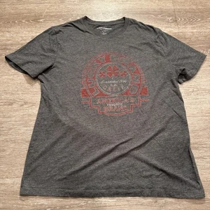 Lucky Brand Shirt Mens Large Gray Short Sleeve Clovers Crew Neck Tee Casual - Picture 1 of 9
