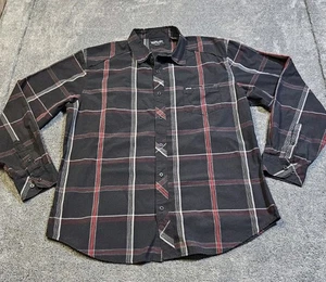 Camisa De Colección No Fear Para Hombres XXL Negra Gris Roja Cuadros Y2K Patinador Grunge Rockabilly - Imagen 1 de 9