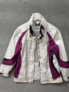 SJB Active White/Purple Full Zip Waterproof Jacket Women's Size S POG - Picture 1 of 13