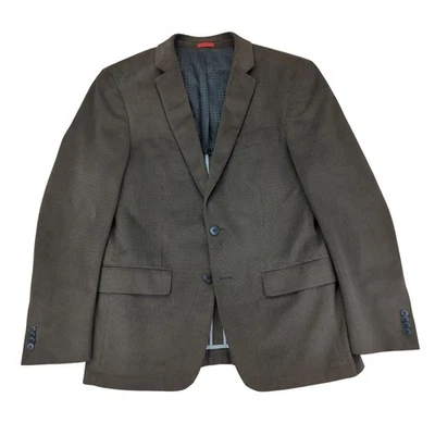 Chaqueta Abrigo Deportivo John Varvatos EE. UU. Para Hombres Marrón Micropunto 38R Poliéster Foto 1 de 4