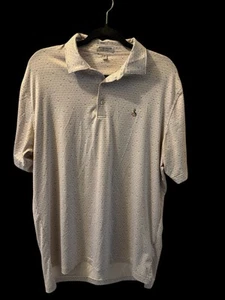 Polo Peter Millar Summer Comfort Performance Talla M Blanco Banjos Crown Sport - Imagen 1 de 5