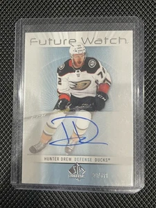 Hunter Drew - 2022-23  SP Authentic Retro Future Watch Auto  /699 - Ducks - Picture 1 of 2