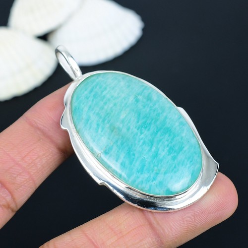 VETEMENTS Ciondolo pietra preziosa amazzonite naturale gioielli in argento sterling 925 regalo per amore