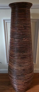 VTG 38" Gabriella Crespi Style Italy Pencil Reed Rattan Floor Bamboo VASE (E7) - Picture 1 of 17