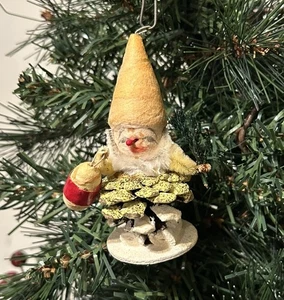Linterna de algodón hilada chenilla gnomo piña piña de colección adorno de Navidad Japón - Imagen 1 de 7