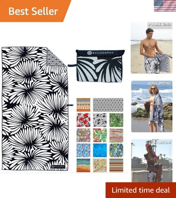 Toalla de playa de microfibra floral vibrante - ligera y sin arena, 71x35 pulgadas Foto 1 de 4