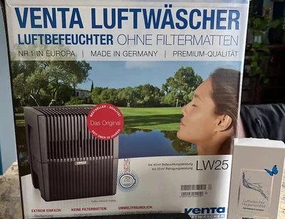 Luftfeuchtigkeit in Zimmer mit VENTA LW25 brillantschwarz + REINIGUNGSMITTEL !!! - Bild 1 von 4