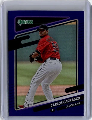 2021 Donruss Carlos Carrasco Holo Purple #91 - Image 1 of 2
