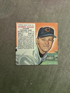 Warren Hacker Chicago Cubs 1953 Red Man Baseball Card No Tab #23 ExNrMt - Picture 1 of 2