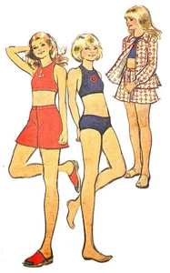 Vintage 1974 McCall’s Schnittmuster Mädchen Gr.14 Shirt Rock & Badeanzug #4070 - Bild 1 von 6