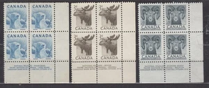1953 #322 2¢ #323 3¢ #324 4¢ WILDLIFE ISSUE THREE LR PLATE BLOCKS F-VF - Picture 1 of 2