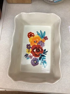 The Pioneer Woman Flower Pattern Rectangular Lasagna Baking Casserole Dish 12"x8 - Picture 1 of 5