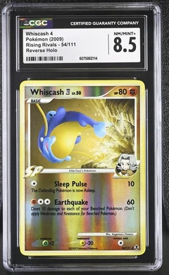CGC 8.5 Whiscash 4 2009 Rising Rivals 54/111 Reverse Holo Pokemon Card - Image 1 of 2
