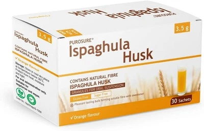 PUROSURE Ispaghula Husk Orange Drink Sachets | Contains Natural Fibre | Pack of 30