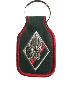 PORTE CLES TISSUS BRODE DOUBLE FACE LEGION ETRANGERE 4° RE CASTELNAUDARY - Picture 1 of 2