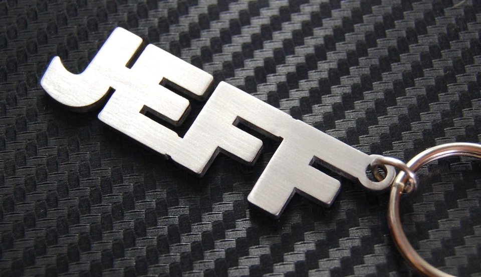JEFF Personalised Name Keyring Keychain Key Fob Bespoke Stainless Steel Gift - Image 1 of 1