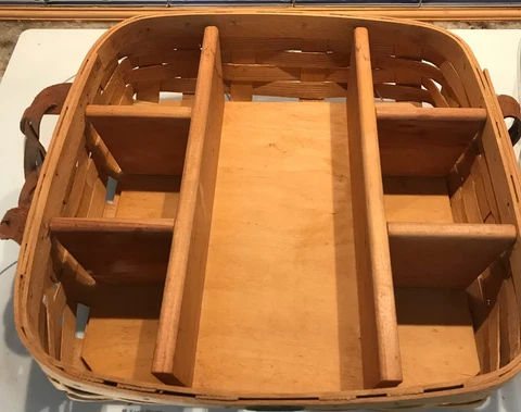 Peterboro Square Basket with Removable Sections and Plastic Liner 14X14 Cover