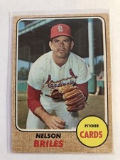 1968 Topps #540 Nelson Briles St. Louis Cardinals￼ NEAR MINT CONDITION