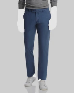 $189 Bloomingdale's Men's 34W 32L Blue Casual Classic-Fit Khaki Chino Work Pants - Picture 1 of 1