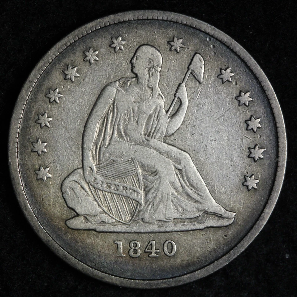 Cuarto de plata libertad sentada 1840-O ND XF E236 TCMR Foto 1 de 2