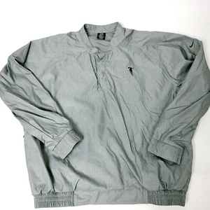 Vintage Nike Golf Pullover Jacket Windbreaker Large Gray Long Sleeve Zip Pockets - Picture 1 of 13