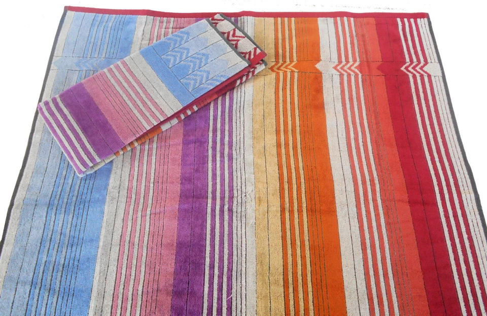 MISSONI HOME HAND + BATH TOWEL SET VELOUR  BRANDED PACK DROP STITCH SUNDAY 159 - Image 1 of 4