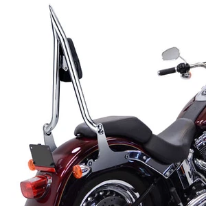 Almohadilla de barra Sissy con respaldo cromado para pasajeros de 24" para Harley Softail FXST FXSTC FXSTS - Imagen 1 de 10