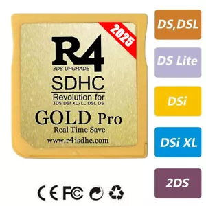2025 R4 Gold Pro SDHC para 3DS/2DS/DS/NDS Revolution Cartridge 32 GB Game DE - Imagen 1 de 8