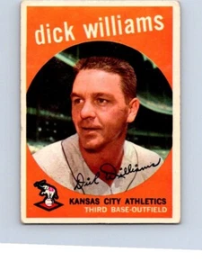 VINTAGE BASEBALL CARD TOPPS 1959 DICK WILLIAMS KANSAS CITY ATHLETICS NO741 - Picture 1 of 2