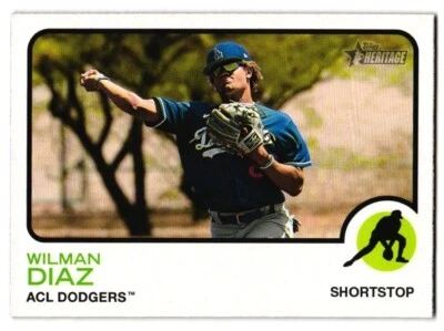 2022 Wilman Diaz Topps Heritage Minor Leagues Rookie SP #219 - LA Dodgers - Image 1 of 2