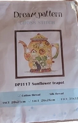 Sunflower Teapot Cross Stitch Kit - image 1 of 3